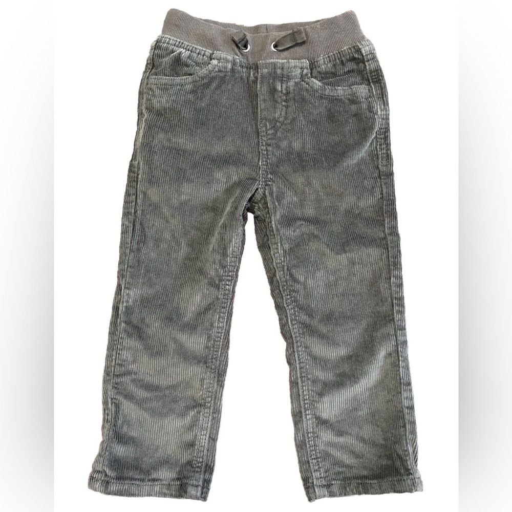 Hanna Andersson Toddler Boys Gray Cotton Pull On Corduroy Pants Pockets Size 3T